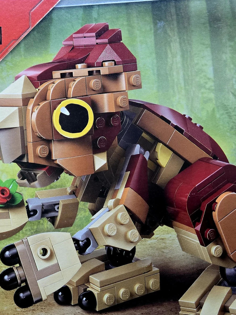 Lego Jurassic World Brown & Tan Dinosaur Buildable Figure with Yellow Eye